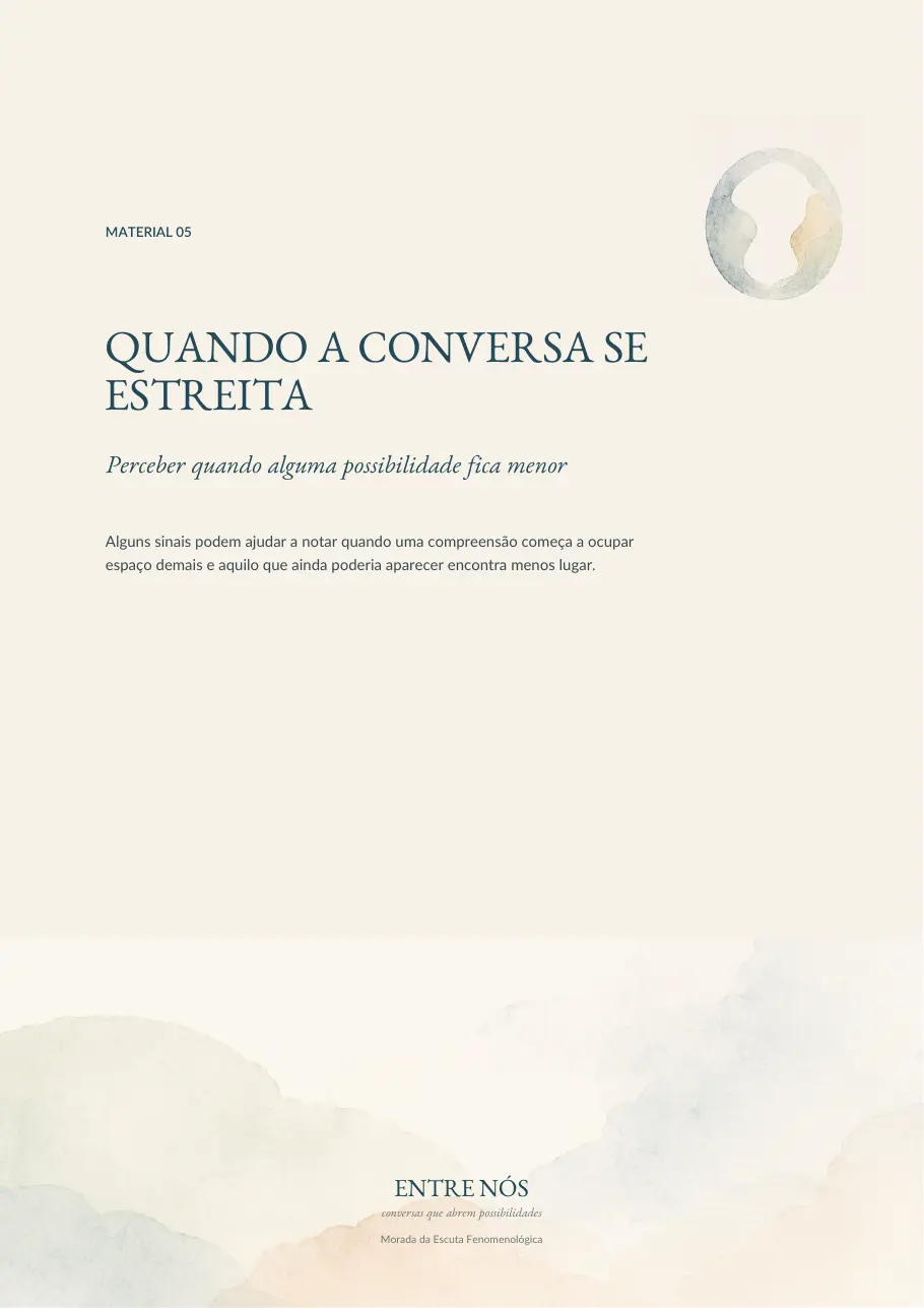 Capa digital de Quando a conversa se estreita