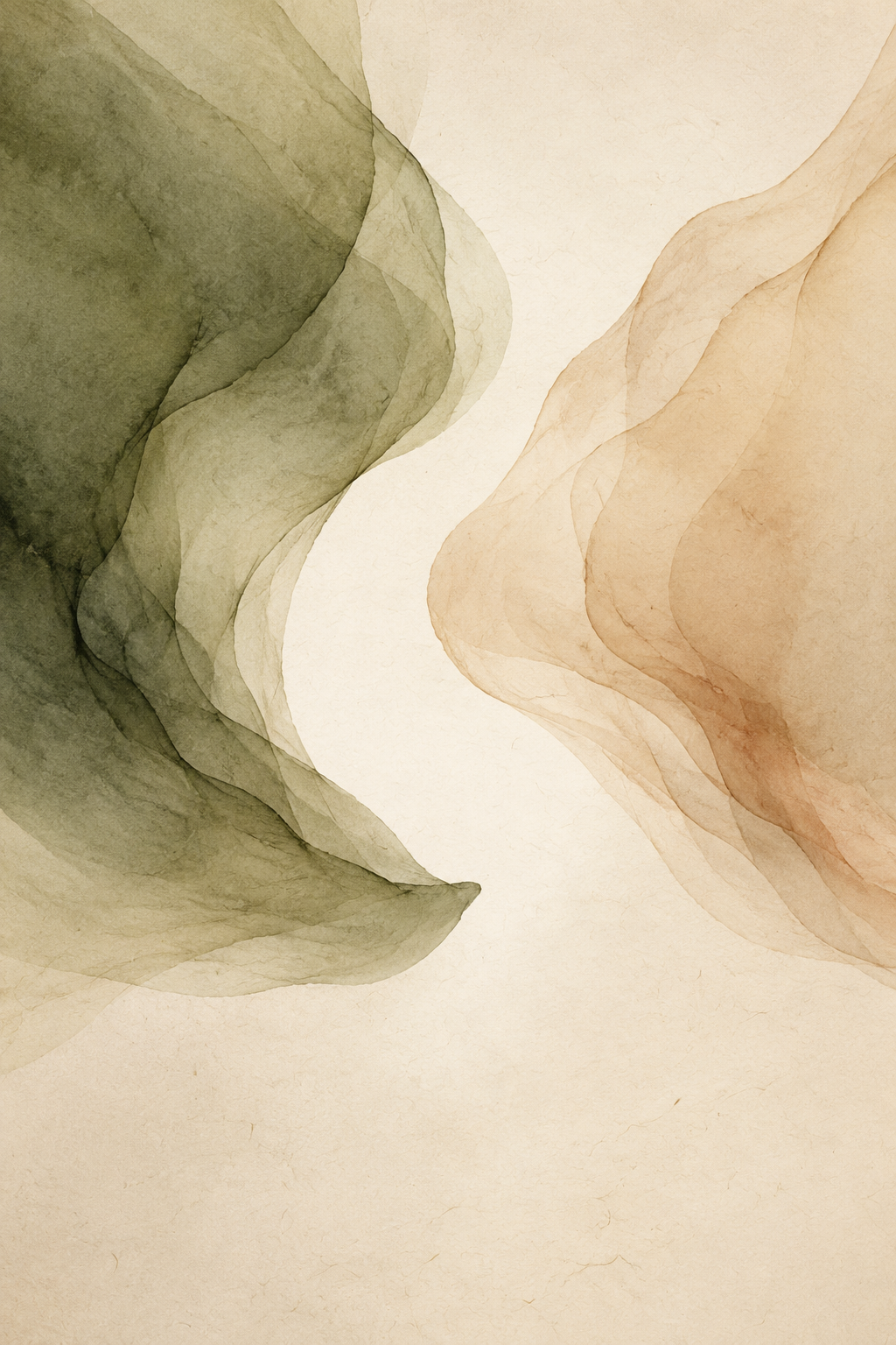 Formas aquareladas preservam um espaço aberto entre elas